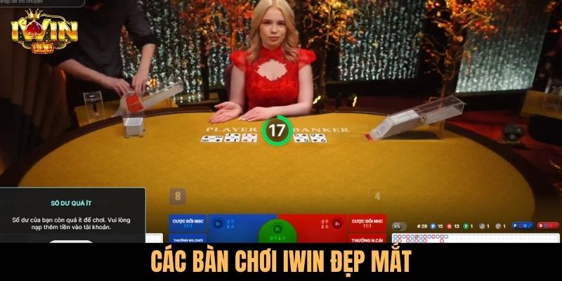 Các bàn chơi iWin đẹp mắt