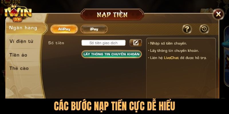 Các bước nạp tiền cực dễ hiểu